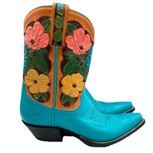 $1.9K 6.5 M back At The Ranch Blooming Floral Southwest Cowgirl Boots